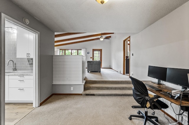 11542 Xavis St NW, Coon Rapids, MN 55433 - home office featuring a textured ceiling and light colored carpet