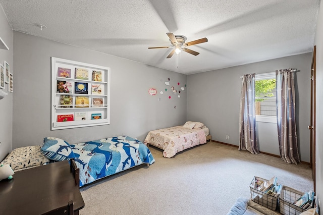 11542 Xavis St NW, Coon Rapids, MN 55433 - carpeted bedroom featuring a textured ceiling and ceiling fan