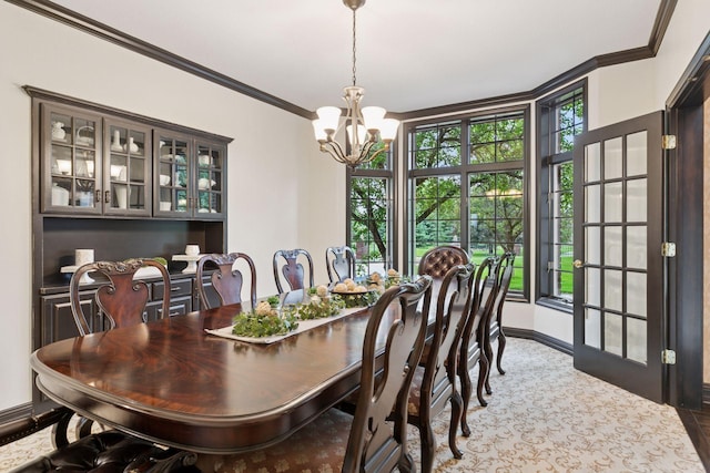 10 Apple Orchard Ct, Dellwood, MN 55110 - dining space with a chandelier and ornamental molding