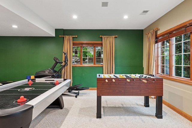 10 Apple Orchard Ct, Dellwood, MN 55110 - recreation room with carpet, healthy amount of natural light, and recessed lighting