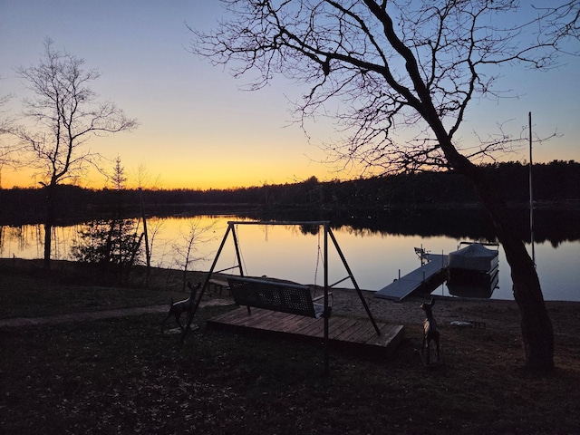 W7486 Burval Dr, Minong, WI 54859 - dock featuring a water view