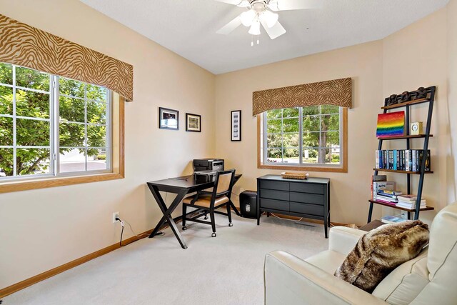 1112 Iris Dr, White Bear Twp, MN 55127 - office with carpet and a ceiling fan