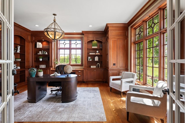 18901 Brookwood Rd, Prior Lake, MN 55372 - home office with wood finished floors and recessed lighting