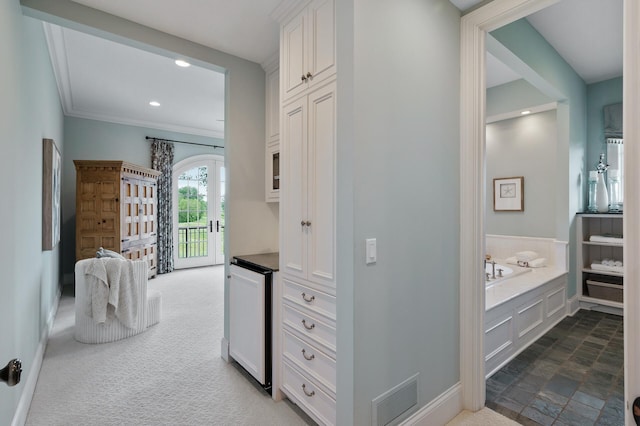 18901 Brookwood Rd, Prior Lake, MN 55372 - bathroom with a bath, recessed lighting, and crown molding