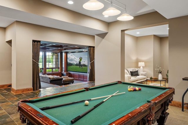 18901 Brookwood Rd, Prior Lake, MN 55372 - game room featuring pool table and stone finish floors