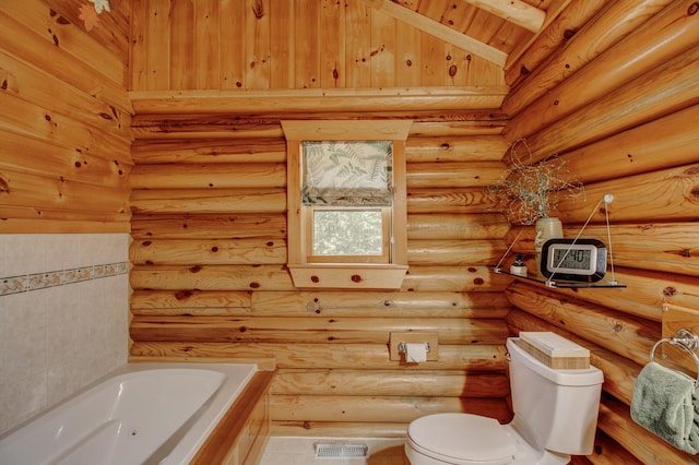 28395 Far N Dr, Nevis, MN 56467 - bathroom with toilet and a tub with jets