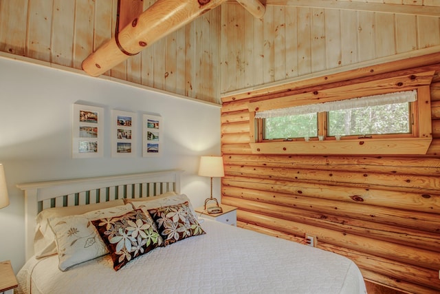 28395 Far N Dr, Nevis, MN 56467 - bedroom featuring log walls