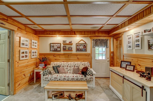 28395 Far N Dr, Nevis, MN 56467 - living room with wood walls