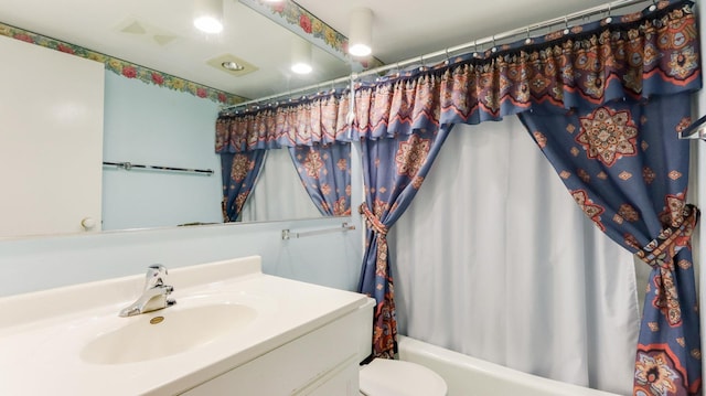 2104 US Highway 8, Stanley Twp, WI 54822 - full bath featuring vanity, shower / tub combo, and recessed lighting