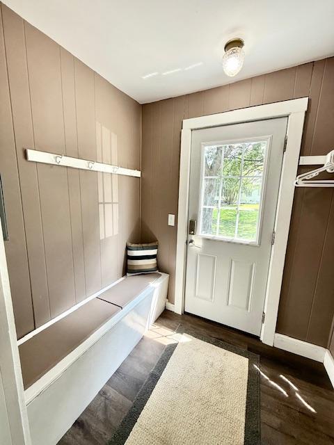 311 Grove St, Redwood Falls, MN 56283 - mudroom featuring wood finished floors and a decorative wall