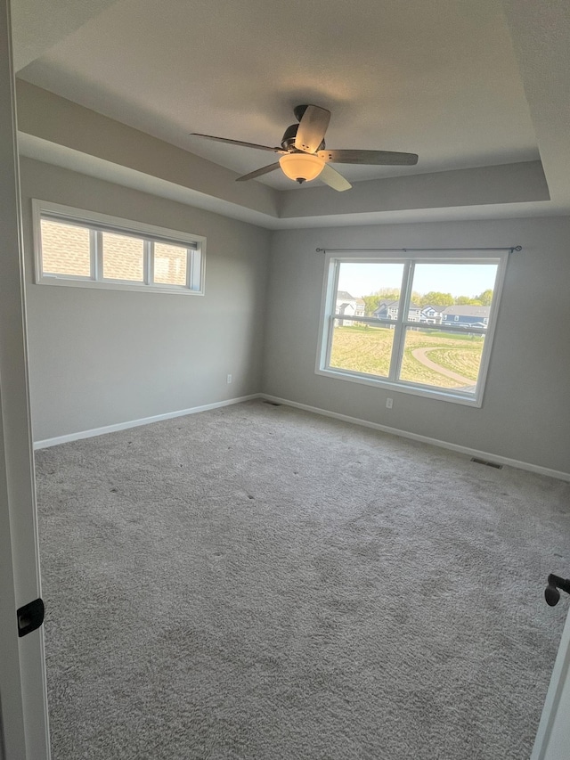 3790 Thrush St, Shakopee, MN 55379 - carpeted empty room with healthy amount of natural light, ceiling fan, and a tray ceiling