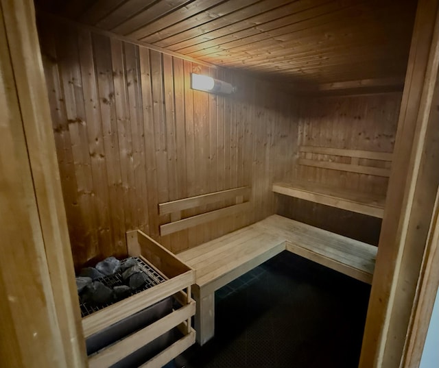 26 10th St W Unit 402, Saint Paul, MN 55102 - sauna with wooden ceiling and wooden walls