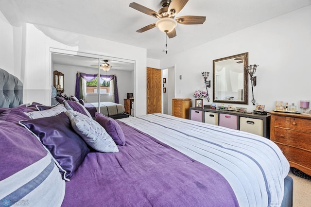 2575 Pacific Dr S Unit 301, Fargo, ND 58103 - bedroom featuring a closet and a ceiling fan