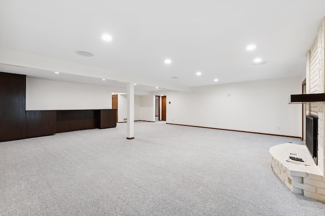 1775 Lexington Ave S Unit 26, Lilydale, MN 55118 - finished basement featuring recessed lighting, light colored carpet, and a fireplace