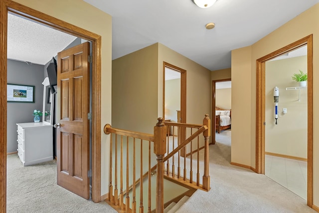 2227 Stone Creek Ln E, Chanhassen, MN 55317 - hall featuring an upstairs landing and light carpet
