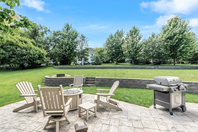 2227 Stone Creek Ln E, Chanhassen, MN 55317 - view of patio with a fire pit and grilling area