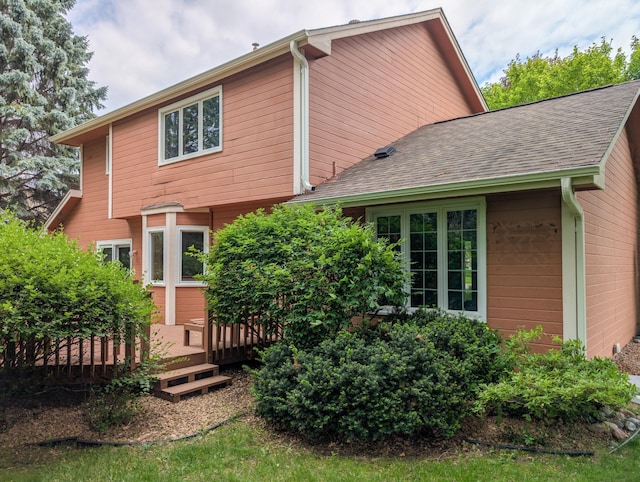 1132 Westbury Cir, Eagan, MN 55123 - rear view of property with a wooden deck and a shingled roof