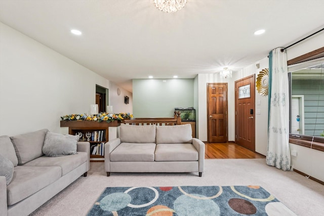 7795 Van Buren St NE, Spring Lake Park, MN 55432 - living area featuring carpet and recessed lighting