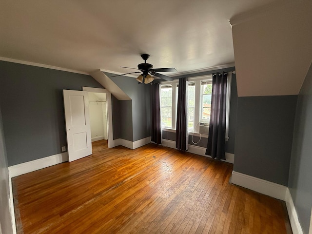 1678 Minnehaha Ave E, Saint Paul, MN 55106 - unfurnished bedroom with wood-type flooring, crown molding, and ceiling fan