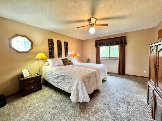 4095 125th St SE, Granite Falls, MN 56241 - carpeted bedroom featuring a textured ceiling and ceiling fan
