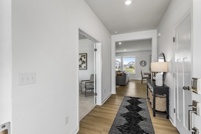 1959 Tamarack Rd, Carver, MN 55315 - corridor featuring wood finished floors and recessed lighting