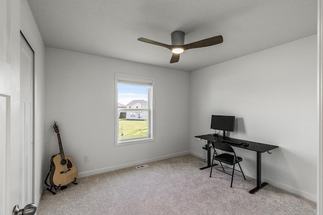 1959 Tamarack Rd, Carver, MN 55315 - carpeted office featuring a ceiling fan and baseboards