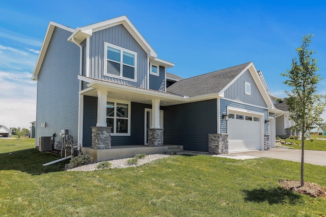 1959 Tamarack Rd, Carver, MN 55315 - craftsman-style home with covered porch, board and batten siding, and stone siding