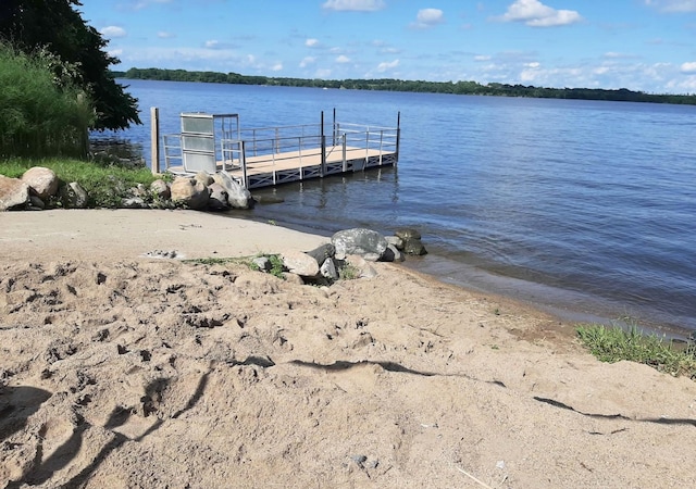 45356 140th St, Swan Lake Twp, MN 56235 - dock with a water view and a boat ramp