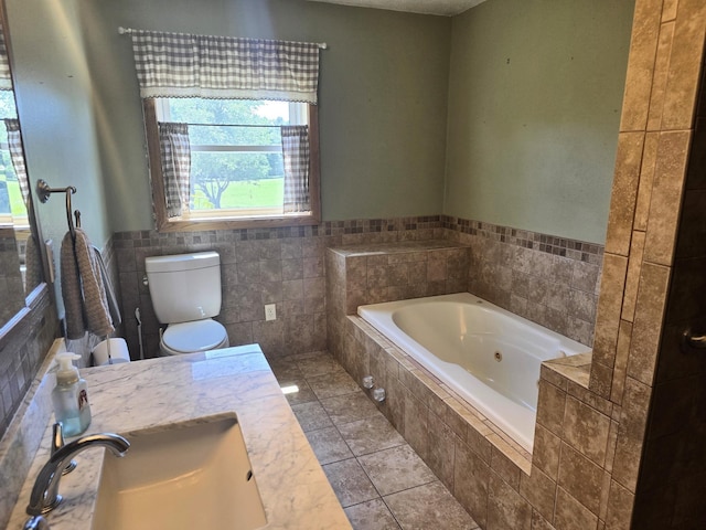 45356 140th St, Swan Lake Twp, MN 56235 - full bathroom with a tub with jets, tile patterned floors, and a wainscoted wall