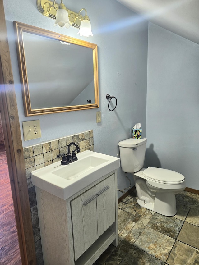 45356 140th St, Swan Lake Twp, MN 56235 - bathroom featuring vanity and stone finish floors