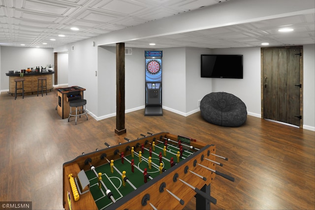 3201 Xenwood Ave S, Saint Louis Park, MN 55416 - game room with recessed lighting and wood finished floors