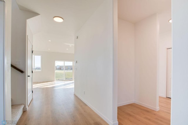 419 Reese Way, Mapleton, ND 58059 - corridor featuring light wood-type flooring, recessed lighting, and stairway