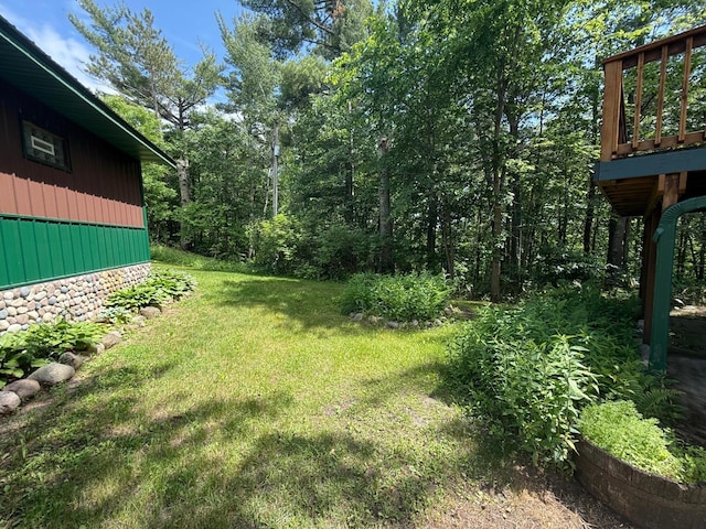 40257 Elbow Lake Store Rd, Round Lake N Twp, MN 56589 - view of grassy yard featuring a wooden deck