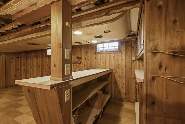 1289 Galtier St, Saint Paul, MN 55117 - basement with tile patterned floors and wood walls