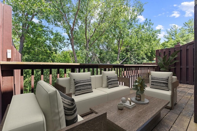 1237 Hillwind Rd NE, Fridley, MN 55432 - deck featuring outdoor lounge area