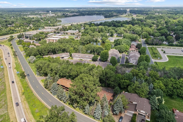 1237 Hillwind Rd NE, Fridley, MN 55432 - aerial view of property's location with a nearby body of water and a main thoroughfare