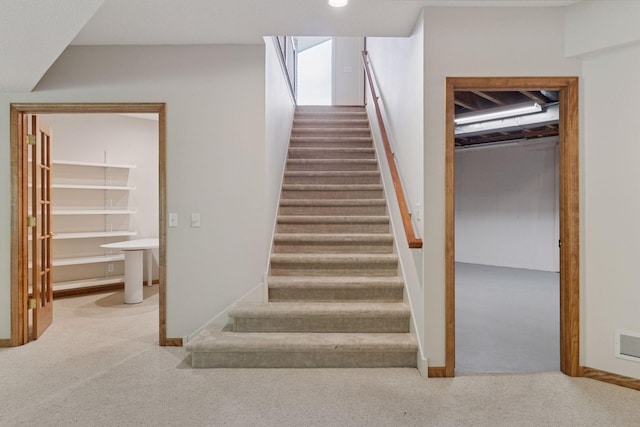 343 Waycliffe Dr N, Wayzata, MN 55391 - stairway featuring carpet floors