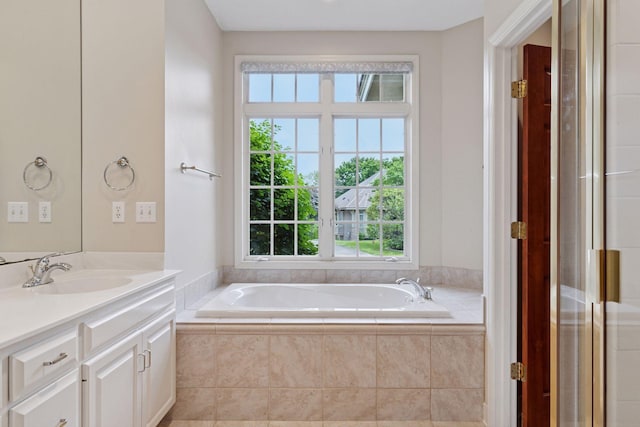 343 Waycliffe Dr N, Wayzata, MN 55391 - bathroom featuring plenty of natural light, vanity, and a garden tub