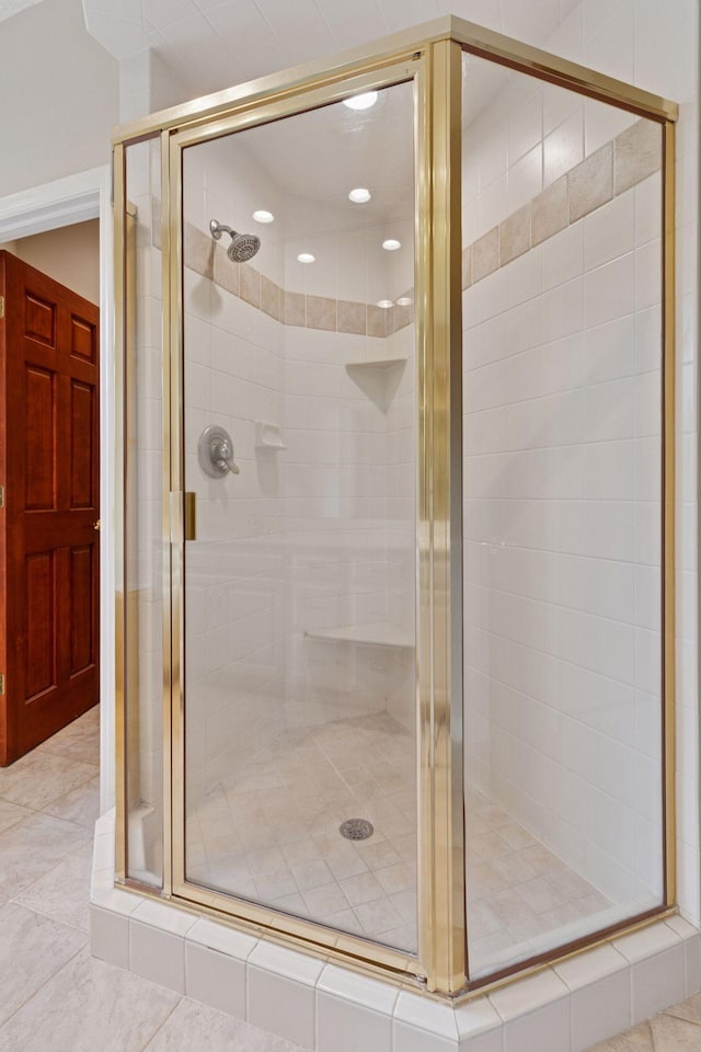 343 Waycliffe Dr N, Wayzata, MN 55391 - bathroom featuring a shower stall and tile patterned floors