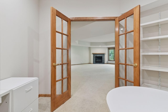 343 Waycliffe Dr N, Wayzata, MN 55391 - hallway with carpet flooring and french doors