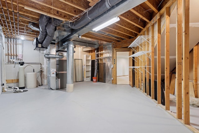 343 Waycliffe Dr N, Wayzata, MN 55391 - unfinished basement with heating unit and a water softener