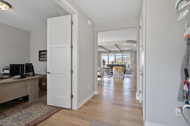 15560 110th Ave N, Dayton, MN 55369 - home office with light wood-type flooring and beamed ceiling