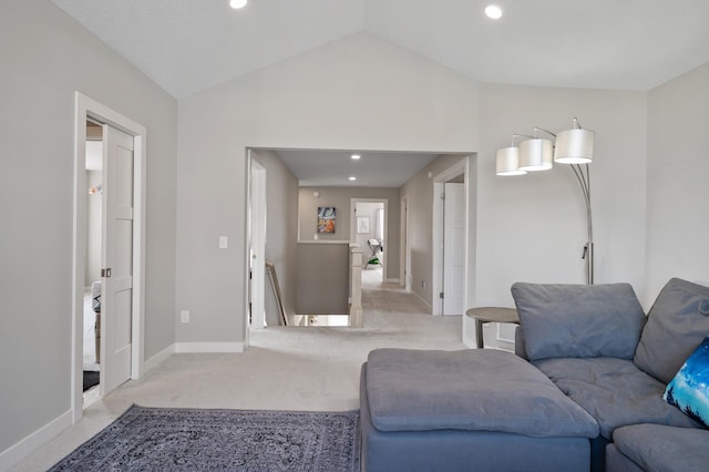 15560 110th Ave N, Dayton, MN 55369 - living room with light carpet, vaulted ceiling, and recessed lighting