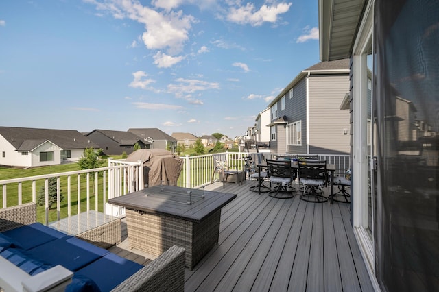 15560 110th Ave N, Dayton, MN 55369 - wooden deck with a residential view and outdoor dining area