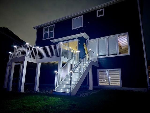 15560 110th Ave N, Dayton, MN 55369 - back of house at twilight with stairway