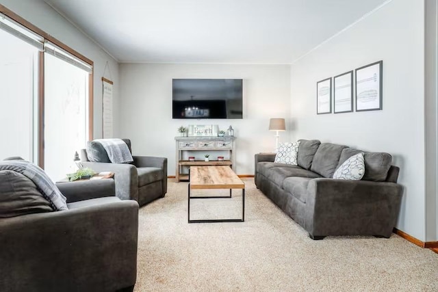 5960 165th St NE, Atwater, MN 56209 - carpeted living area featuring baseboards