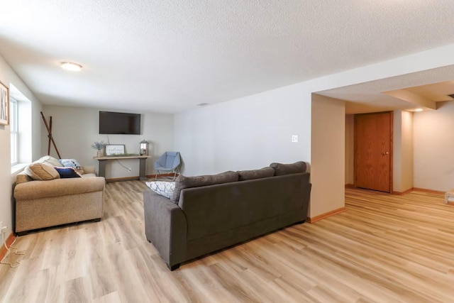 5960 165th St NE, Atwater, MN 56209 - living room with light wood-style flooring and a textured ceiling