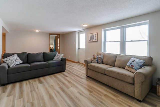 5960 165th St NE, Atwater, MN 56209 - living area featuring light wood-type flooring and a textured ceiling
