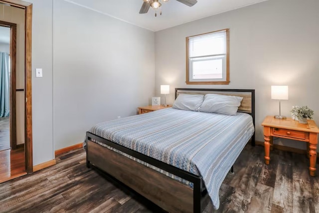 5960 165th St NE, Atwater, MN 56209 - bedroom with wood finished floors and a ceiling fan