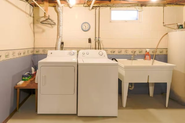 5960 165th St NE, Atwater, MN 56209 - laundry area featuring washer and dryer and water heater